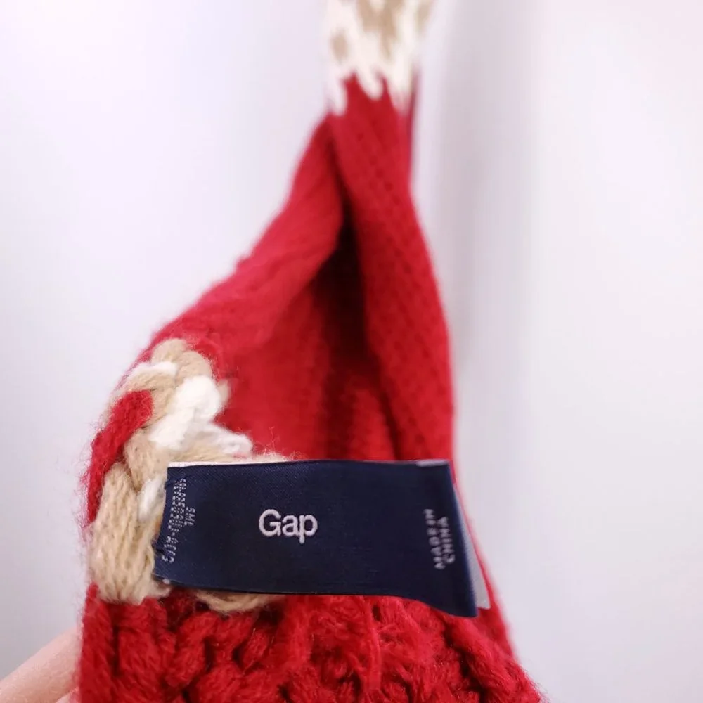 GAP Red/White Knit Scarf and Mittens - Picture 3 of 5